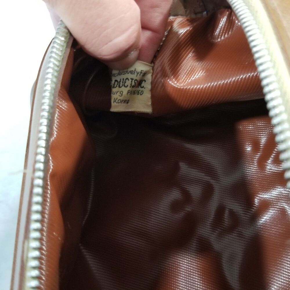 Vintage travel products brown cosmetic dopp travel bag - Picture 8 of 12